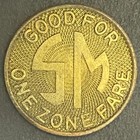 Santa Monica Municipal Bus Lines G f One Zone Fare Token 16mm Brass