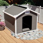 Large Resin Dog House Outdoor Indoor Pet Dog Shelter W  Air Vents For Large Dogs