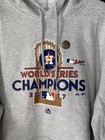 Houston Astros 2017 World Series Champions Gray Hooded Sweatshirt Sz Lg New Mlb