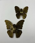 Set Of 2 Vintage Brass Butterflies Mcm 1970 s Wall Decor 4   5 Inches