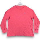 Polo Ralph Lauren Mens Xxl Red Heather Cotton Long Sleeve T-shirt Pony Logo
