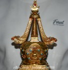 9  Tibet Buddhism Bronze Gilding Beast Flower Pagoda Buddha Stupa