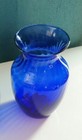 Vintage Indiana Glass Cobalt Blue Illusion Swirl Vase  1282 8  Vase