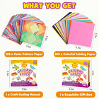 Pigipigi Kids Craft Origami Paper Kit For Kids Ages 5-8 8-12  With Guiding Book 