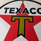 Vintage Texaco Gasoline Sign - Gas Motor Oil Pump Station Porcelain Sign
