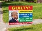 Trump Convicted Yard Sign Political Election Outdoor Decor