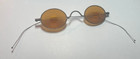 Antique 19thc Civil War Era 1860s Frosted Amber Sharpshooter Spectacles Glasses