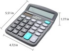 Desk Calculator  12-digit Solar Battery Office Calculator With Large Lcd Display