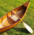 Display Cedar Wood Strip Built Canoe 6  Wooden Model Boat With Ribs New