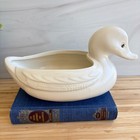 Hull Usa Pottery White Duck Planter Vintage Ceramic F69 Mid Century Decor