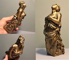 Figurehead Frigate Sarmiento Golden Bust Hand Paint Sculpture Nautical Sea Ship