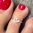 Solid Metal Heart Adjustable Toe Ring New Year Gift 4 Women s 925 Silver