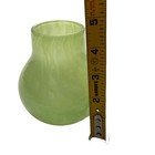 Art Glass Bud Vase Hand Blown Confetti Green   White Small 5 Inches Home Decor