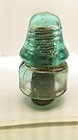 Antique 1870s Brookfield New York Green Glass Insulator Set W post 1878