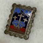 1950 Oberammergau Silver   Enamel Charm German Christ Passion 1st Year Since Ww2