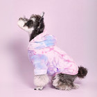 Fleecy Pet Jacket Random Tie-dye Pattern Vivid Pink-purple Cat Dog Winter Jacket