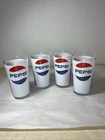 Vintage Lot Of 4 Pepsi Cola 12 Oz Collectible Retro Red White Blue Glasses