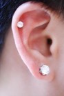 Clear Round Cz Cubic Zirconia Magnetic Clip On Stud Earrings Men Women 4mm 10mm