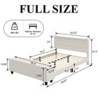 Full queen Size Platform Bed Frame With Storage Upholstered Headboard