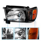 1996-1998 Black Glass Headlight   Corner Light Pair For Toyota 4runner W  Bulb