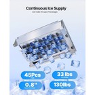 Uimoso 130lbs 24h Commercial Ice Maker Bar Restaurant Built-in Ice Cube Machine