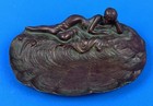 Antique Tiffany Studios New York Bronze Nymph Wave Tray Dish Model 3039 Signed