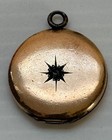 Antique Victorian D c North Star Locket Gold Filled Clear Stone diamond 