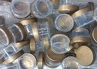 20 Clear Jars Gold Caps Lids Plastic 1 2oz 1tbl Container Usa 3803 Decojars New