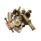 Nautical Vintage Brass Pocket Sextant With Wooden Box     Perfect For Collectors 