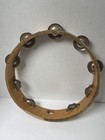 Wooden Headless Tambourine Double Row 10 Inch Metal Jingles