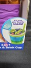 Snackeez Orange purple Cup With Straw As Seen On Tv New Snack   Drink On The Go