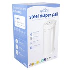 Ubbi Stainless Steel Diaper Pail Odor Control Childproof Lock White