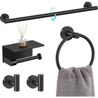 Stainless Steel Bathroom Hardware Set Towel Bar Paper Holder Hooks Accessories