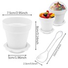 40pcs Plastic Flowerpot Dessert Cup With Lid Shovel And Bottom Tray 100pcs Spoon