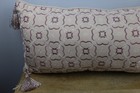 Croscill Bela Boudoir Throw Pillow Tassels  Tan Burgundy   24  X 12  - Nwt