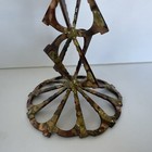Vintage Bradley Arthur Copper Steel Brass Menorah Judaica Be-art 1990 Hanukkiah
