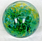 Lincoln City 2001 Artist Signed Numbered Art Glass Green Swirl Fishing Float