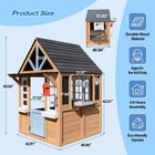 Wooden Kids Outdoor Playhouse With Window bench toy Kitchen flowerpot blackboard