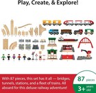 World Deluxe Railway Set - 87-piece Wooden Train Set - Includes Passenger   Frei