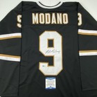 Autographed signed Mike Modano Dallas Black Hockey Jersey Beckett Bas Coa