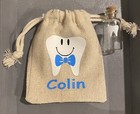 Personalized Tooth Fairy Bag With Glass Jar - Tooth Keepsake