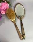 Antique Ormolu Vanity Set - Hand Mirror   Brush Set Watteau Style France 19thc