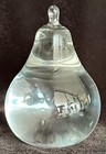 Sasaki Crystal Paperweight Clear Pear Shaped Paperweight 10cm High