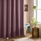 Oversized Relaxed Waffle Weave Shower Curtain Dark Mauve - Threshold