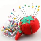 100pcs Sewing Pins For Fabric  Straight Pins With Colored Ball Glass Heads Long