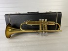 Vintage Brass Trumpet Ornate Engraving Hard Case Used As-is