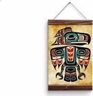 Pacific Northwest Coast Native American Art Haida Tlingit Raven Totem Wood Fr   