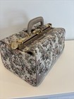 Vintage French Luggage Floral Tapestry Cosmetic Train Case Purse Bag 14 
