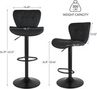 Modern Bar Stools Set Of 2  Adjustable Faux Leather Upholstered Swivel Bar Stool