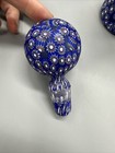 Millefiori Colbalt Blue Art Glass Perfume Bottle  Decanter With Stopper Perfect 